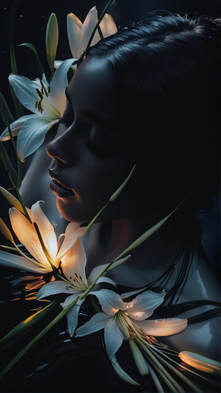 Serene Portrait of a Woman Submerged in Water
