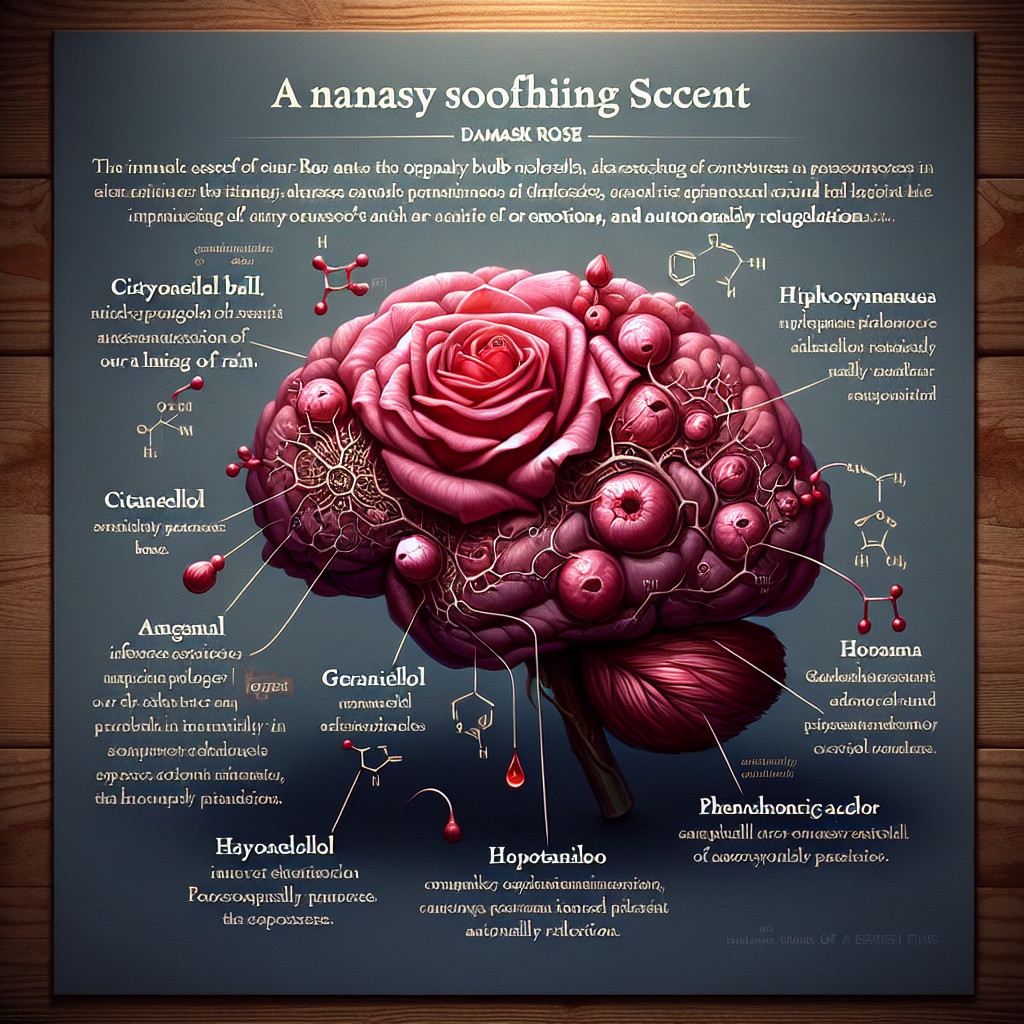 Illustration of Brain with Floral and Chemical Elements