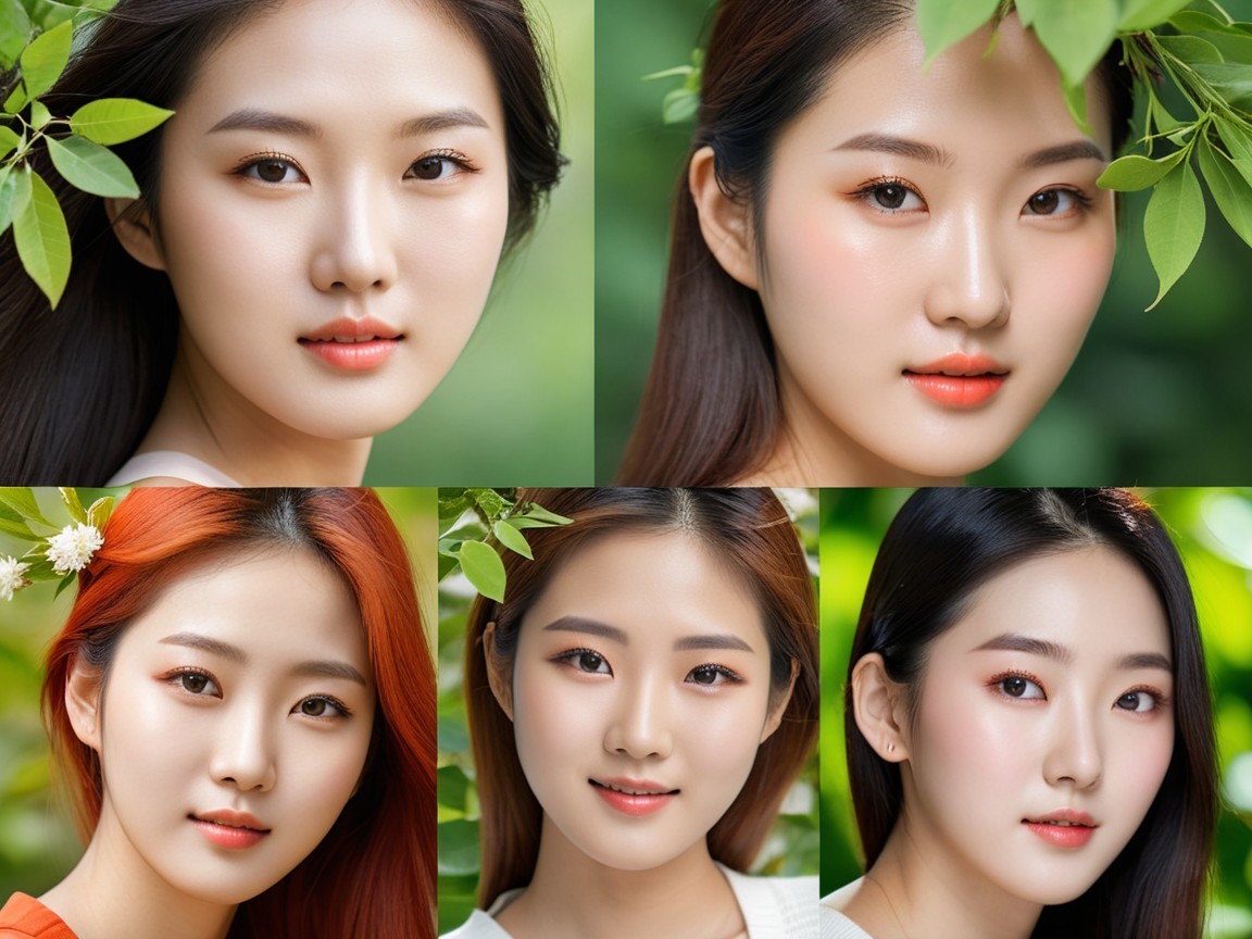 Collage of Young Women in Natural Settings and Styles