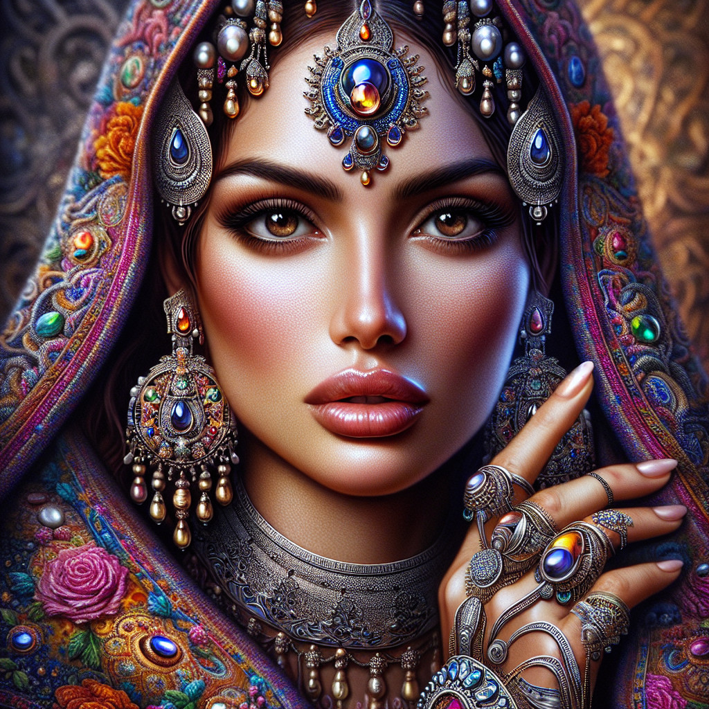 Vibrant Portrait of Woman in Traditional Attire