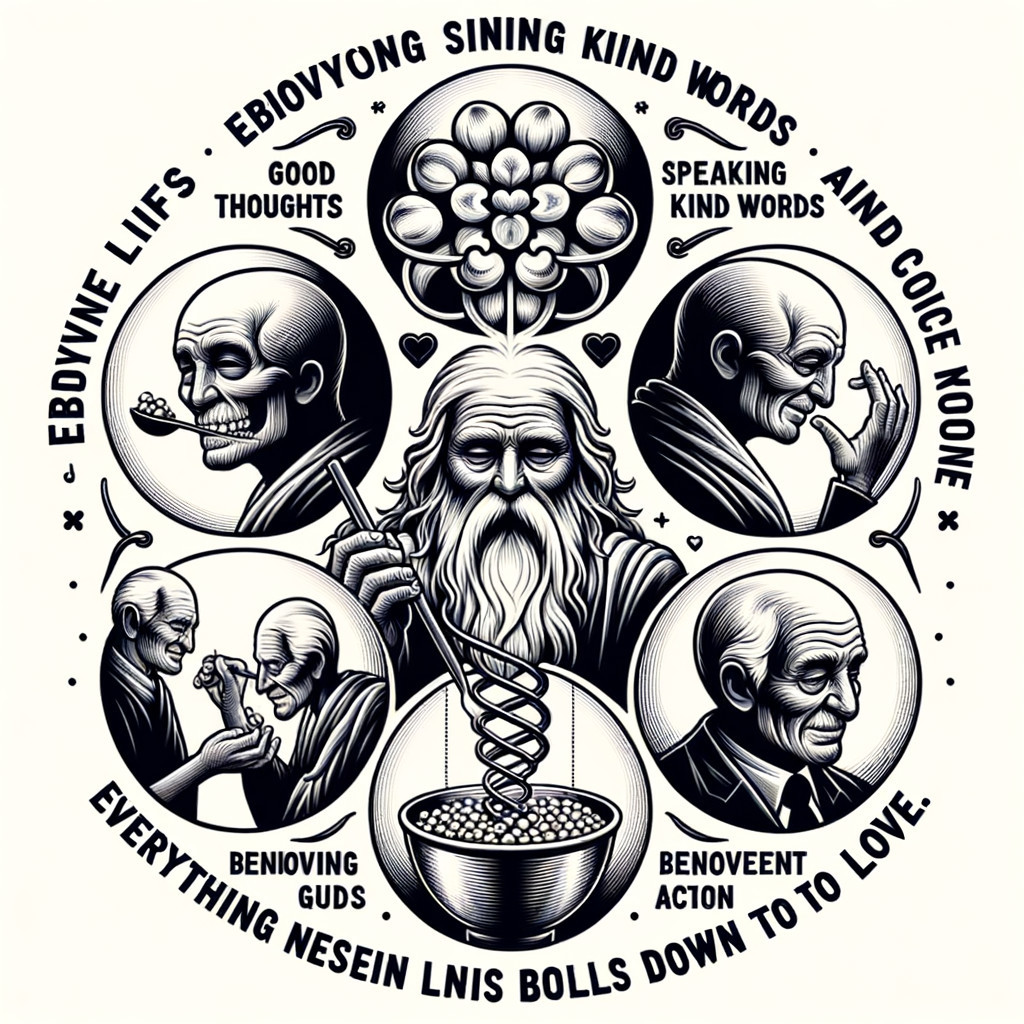 Circular Design Illustrating Themes of Kindness and Positivity