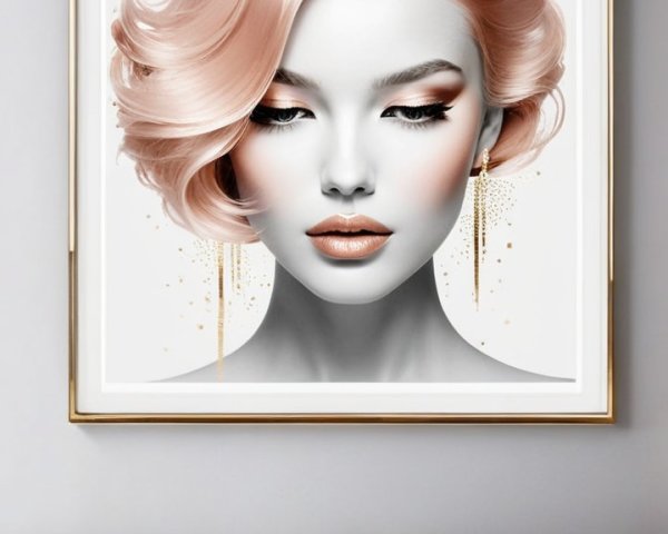 Stylish Portrait of Woman with Blonde Hair and Makeup