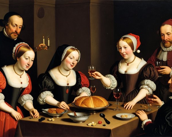 Festive Gathering at a Lavish Table with Celebration