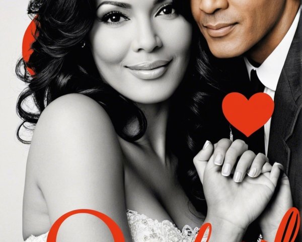 Black and white wedding couple portrait in studio setting