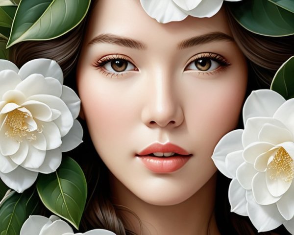 Serene Portrait of a Young Woman in Nature