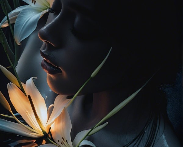 Serene Portrait of a Woman Submerged in Water