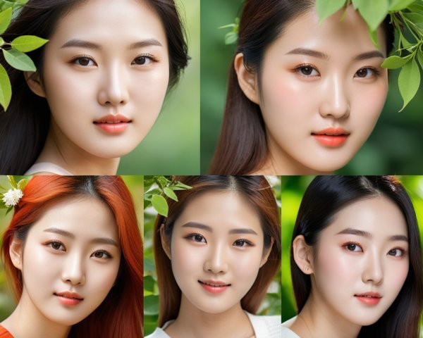 Collage of Young Women in Natural Settings and Styles