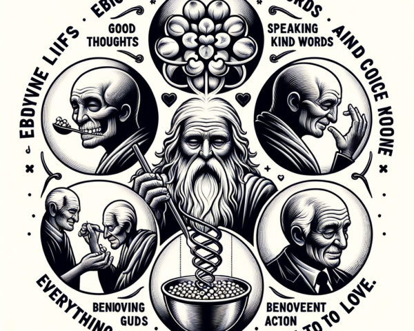 Circular Design Illustrating Themes of Kindness and Positivity