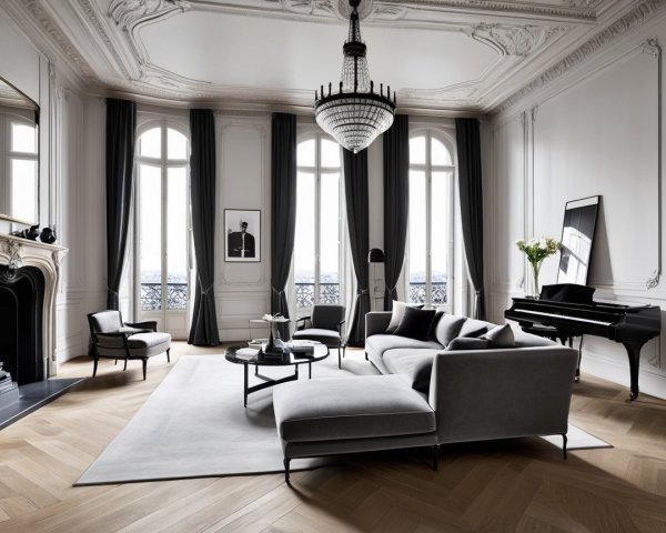 Sophisticated Living Room with Elegant Design Elements