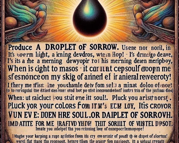 Intricate Design with Central Droplet Symbolizing Sorrow