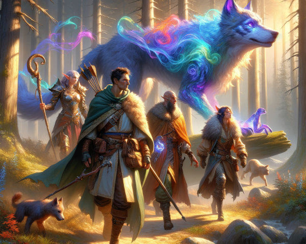 Adventurers Journey Through Enchanted Forest Path