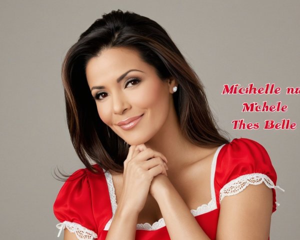 Portrait of a Woman in Red Top with Lace Trim