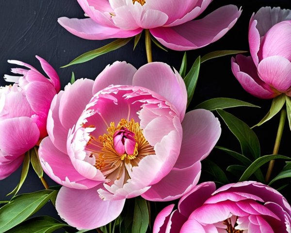 Elegant Peony Arrangement with Soft Pink Petals