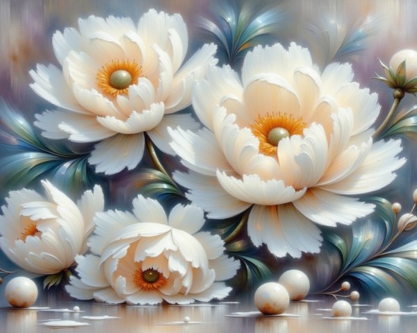 Delicate White Peonies in Elegant Floral Arrangement
