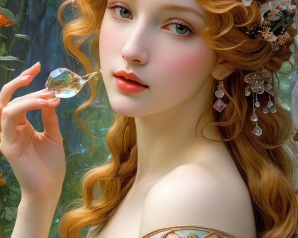 Full-body portrait of a young woman with vibrant features