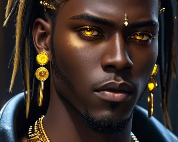Portrait of a Young Man with Bold Hair and Accessories