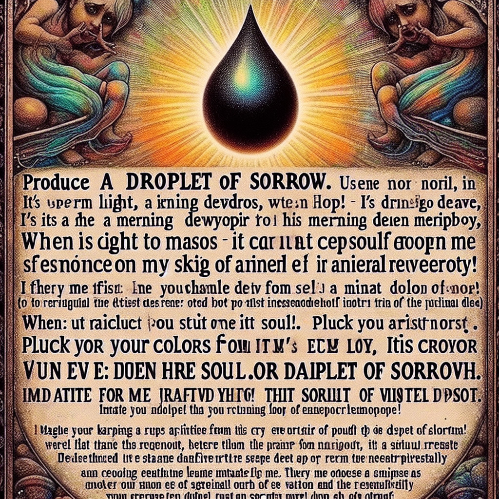 Intricate Design with Central Droplet Symbolizing Sorrow