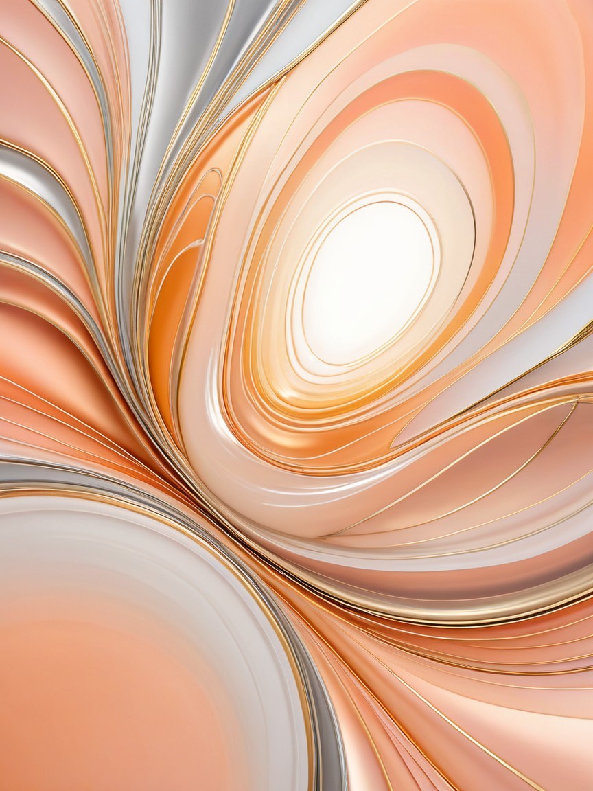 Abstract Design with Flowing Curves in Soft Hues