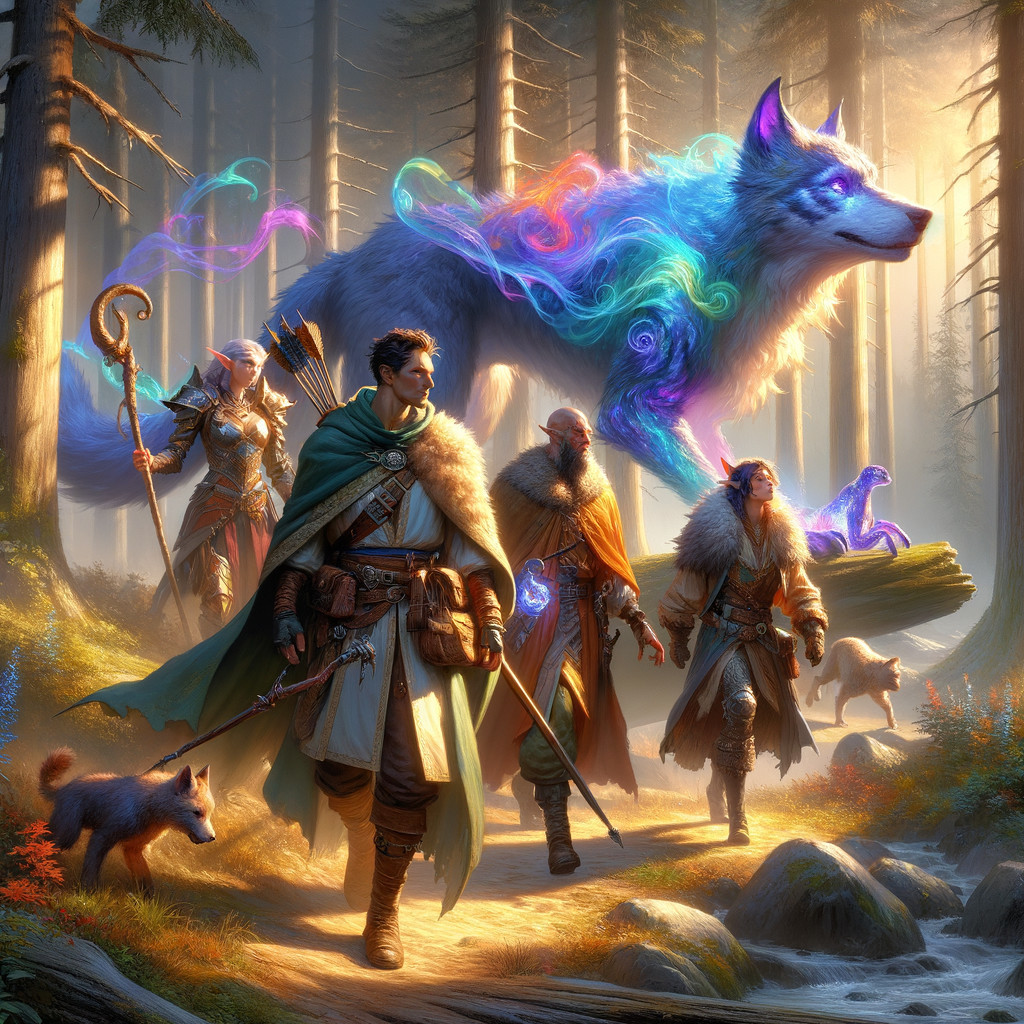 Adventurers Journey Through Enchanted Forest Path