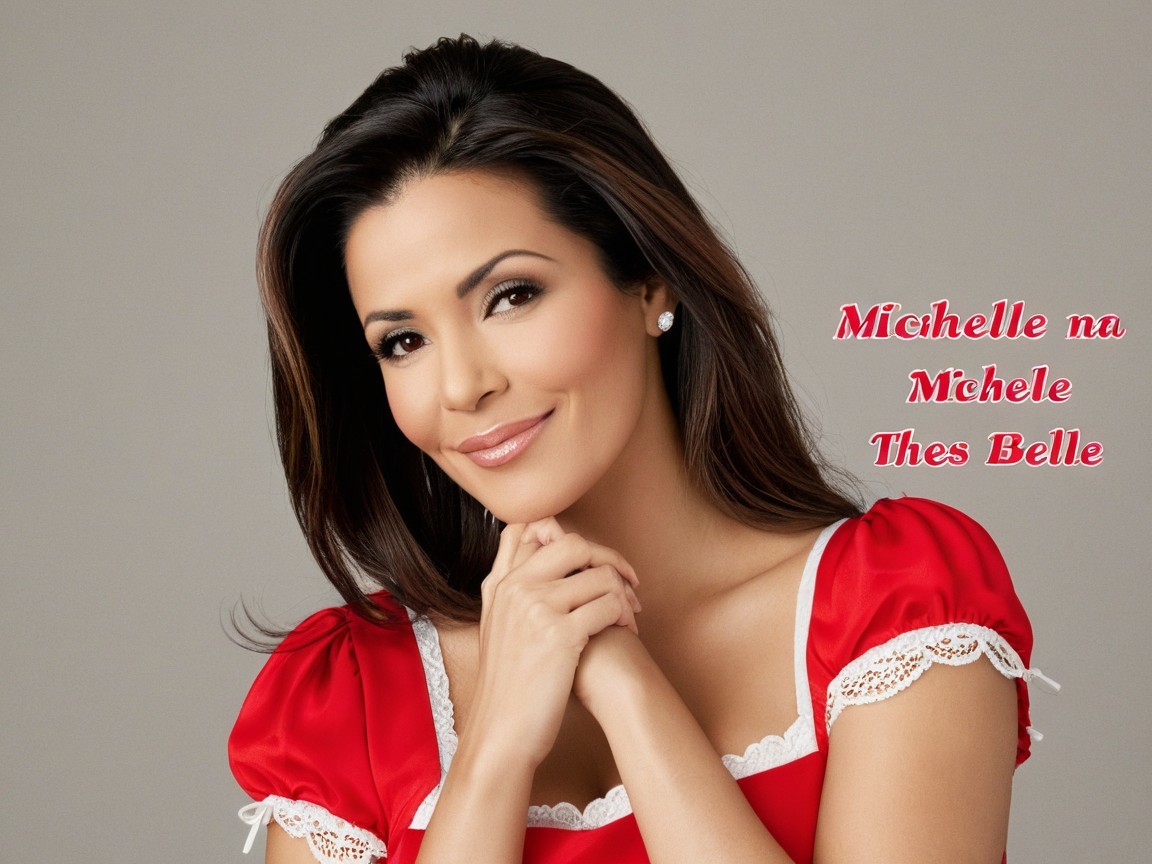 Portrait of a Woman in Red Top with Lace Trim