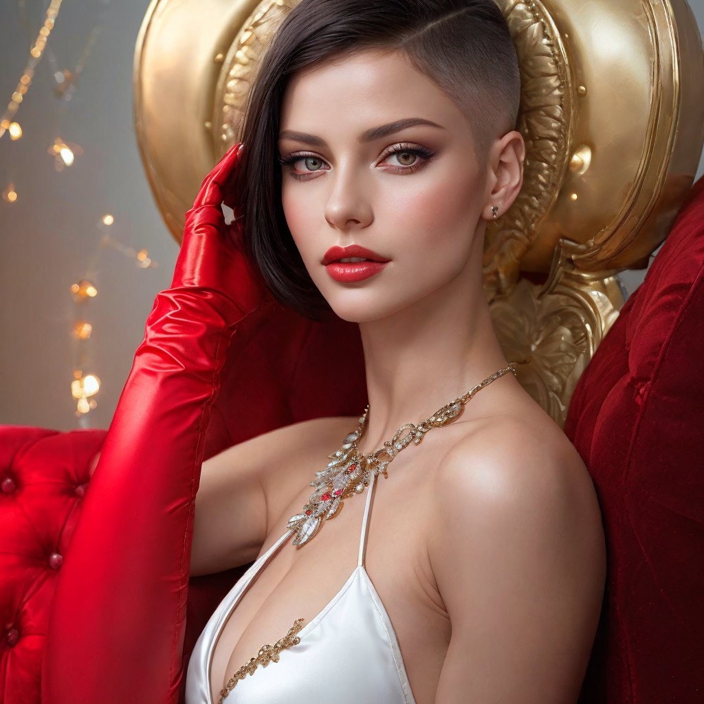 Portrait of a Young Woman in Elegant Attire