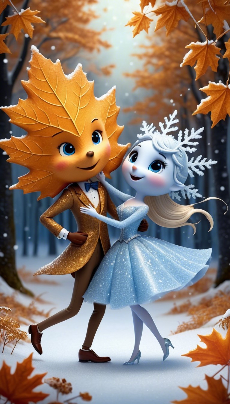 Autumn Forest Duo in Whimsical Dance Scene