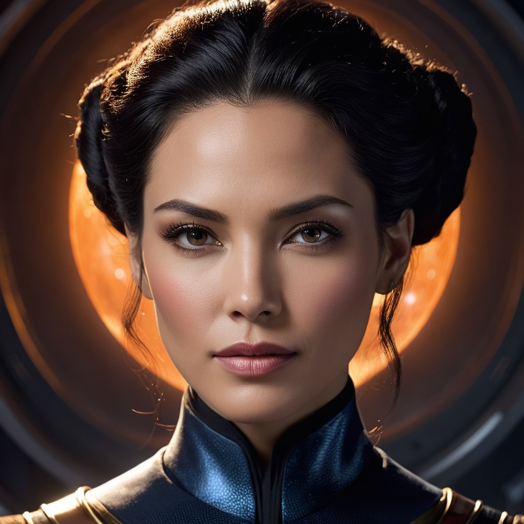 Portrait of a Confident Woman in Futuristic Outfit