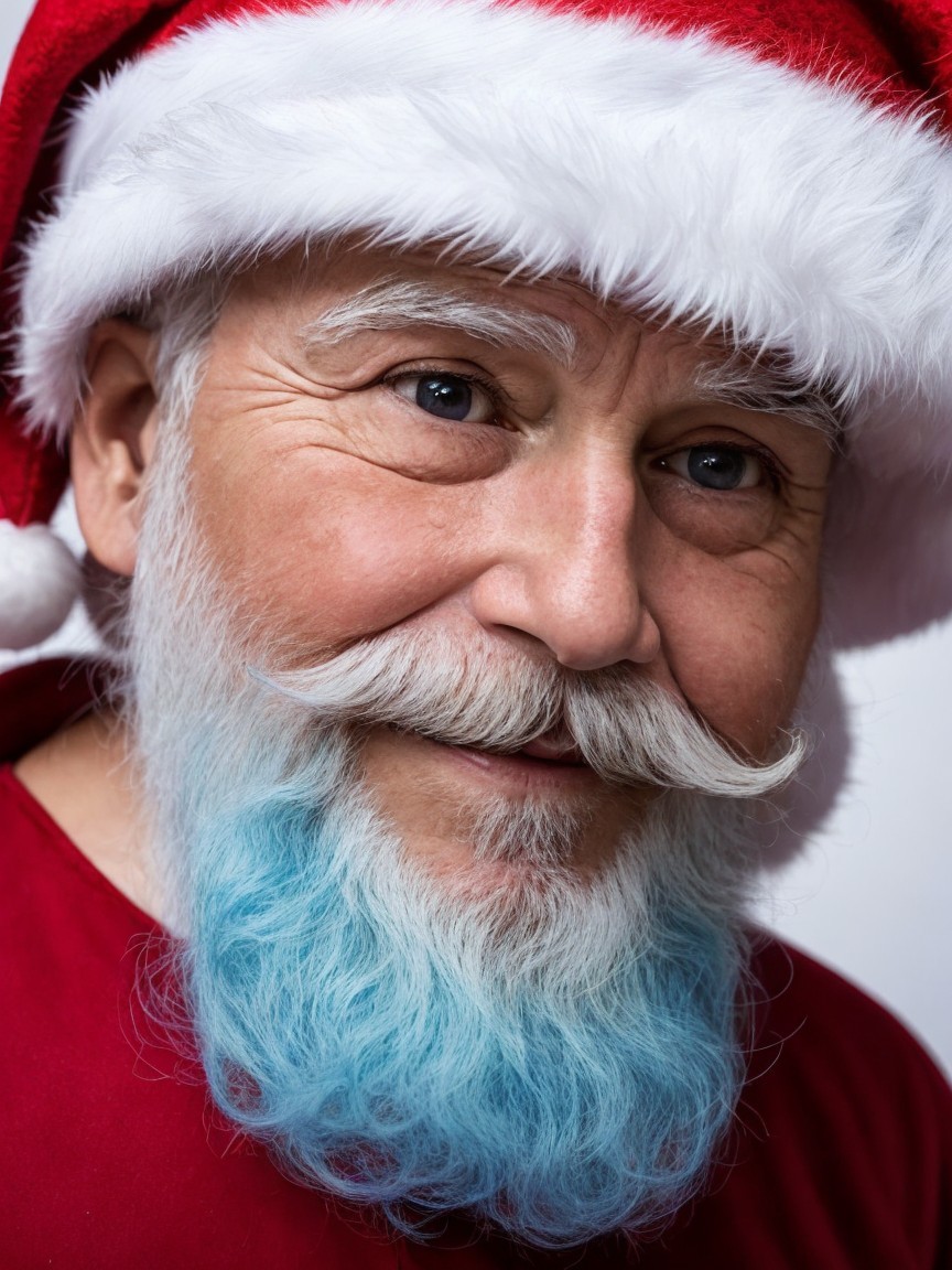 Cheerful Older Man Dressed as Santa Claus