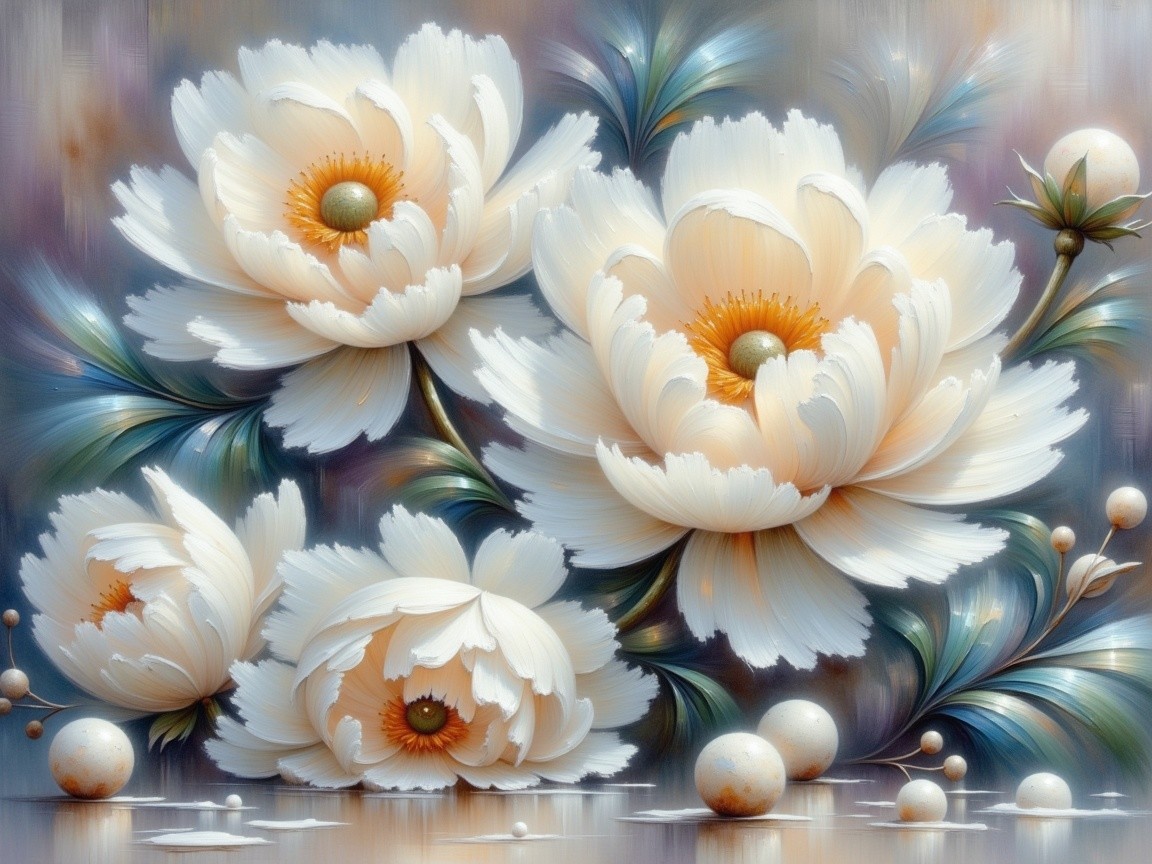 Delicate White Peonies in Elegant Floral Arrangement