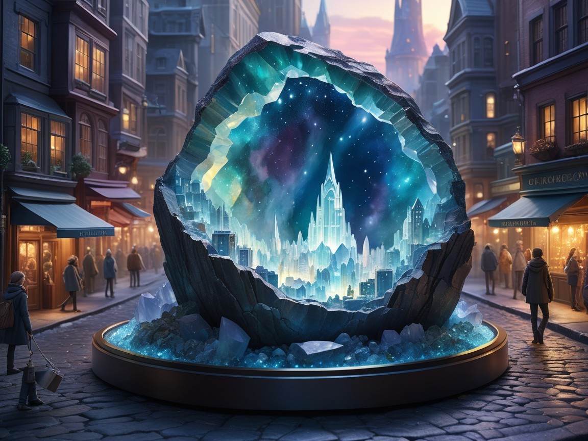 Crystal Formation with Ethereal Ice Castle Display