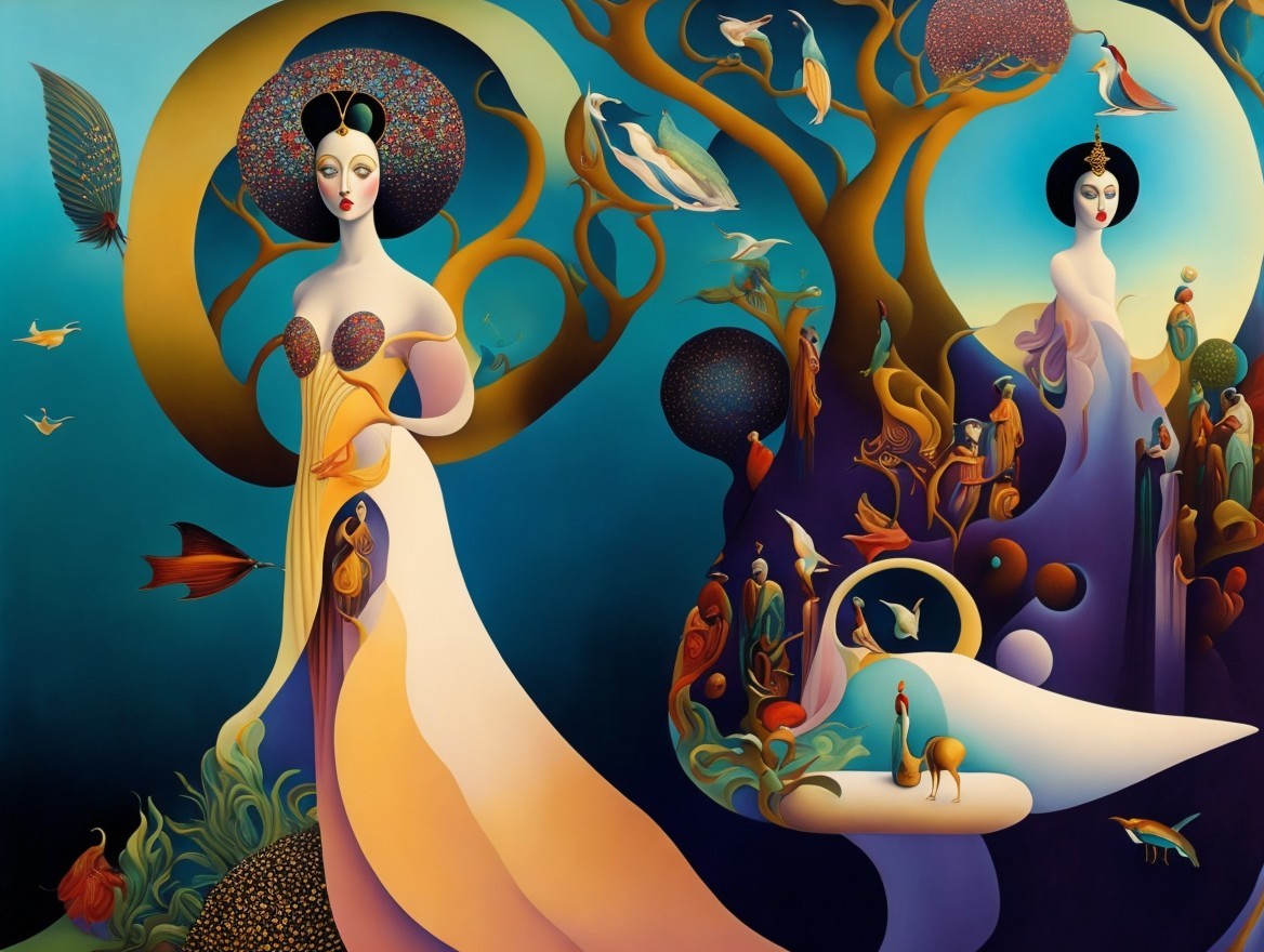Surreal Dreamlike Landscape with Vibrant Colors