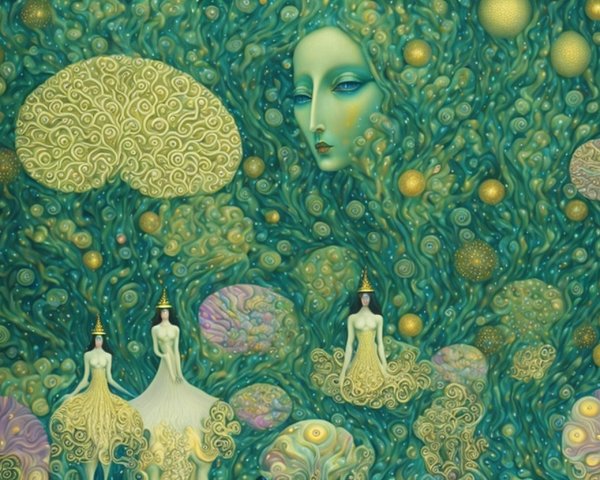 Surreal Dreamlike Landscape with Ethereal Elements