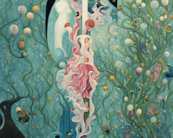 Ethereal Fusion of Nature and Fantasy in Artwork