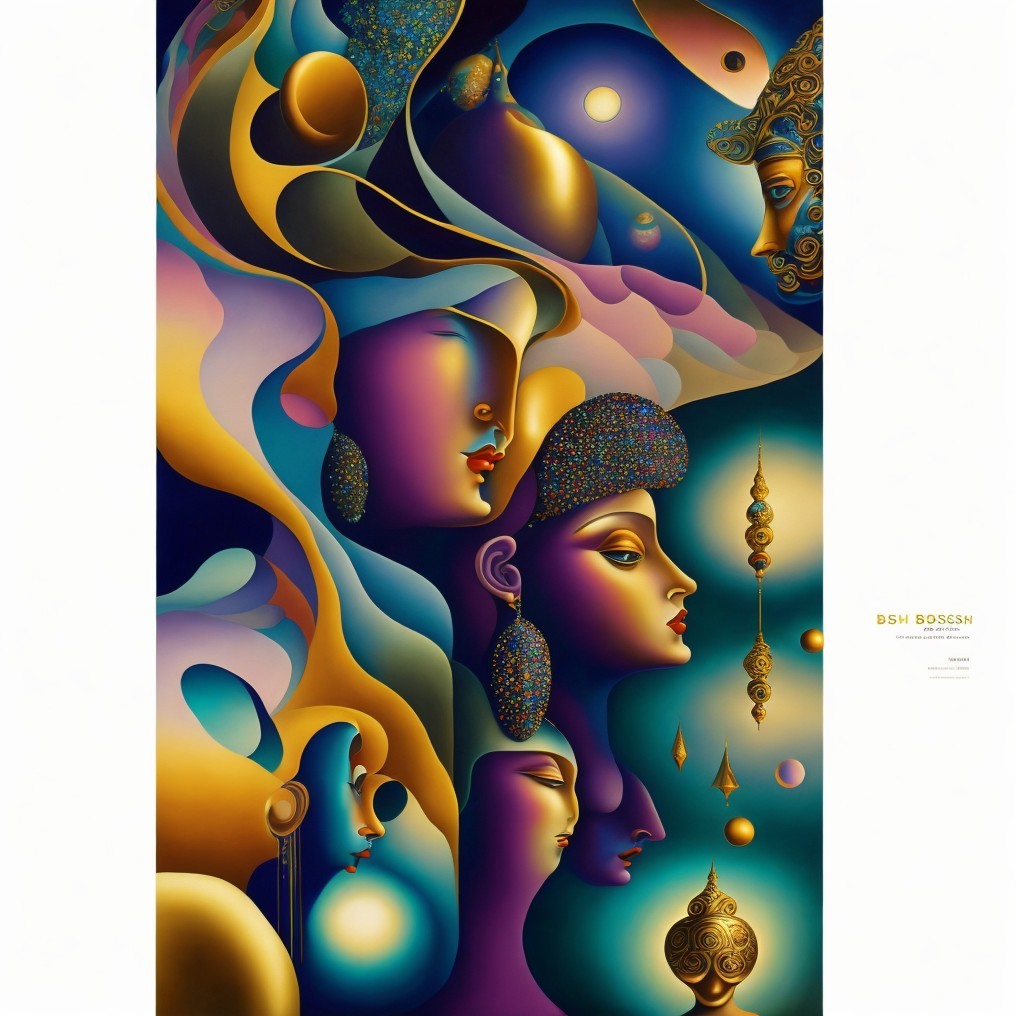 Vibrant Abstract Composition of Faces and Forms
