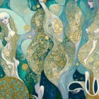 Surreal Composition of Ethereal Figures in Soft Colors