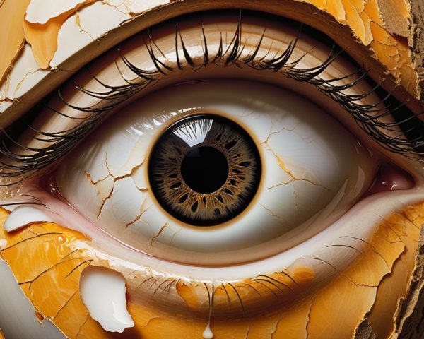 Hyper-realistic eye with detailed iris and texture