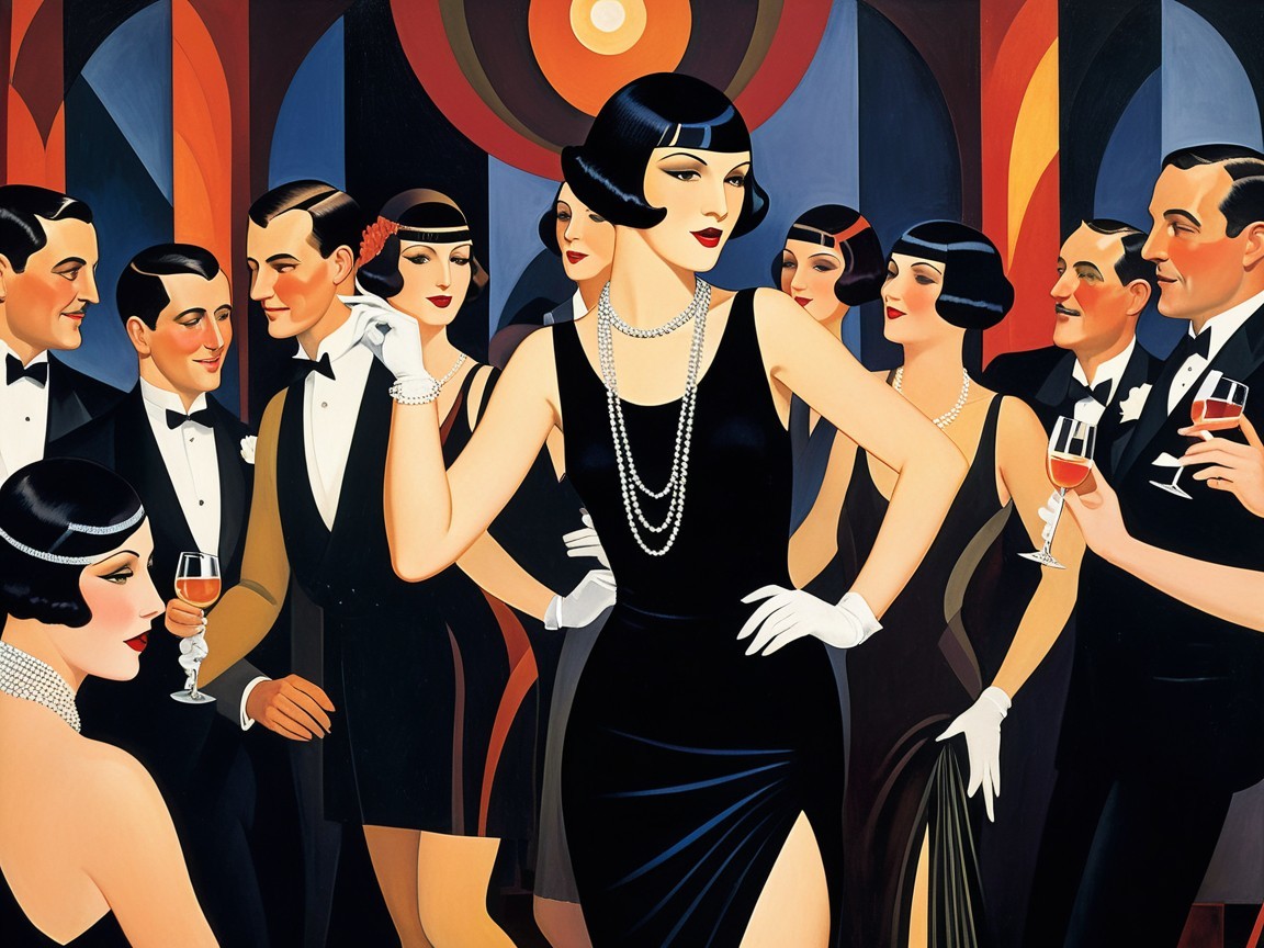 1920s Jazz Age Party with Elegant Attire and Atmosphere