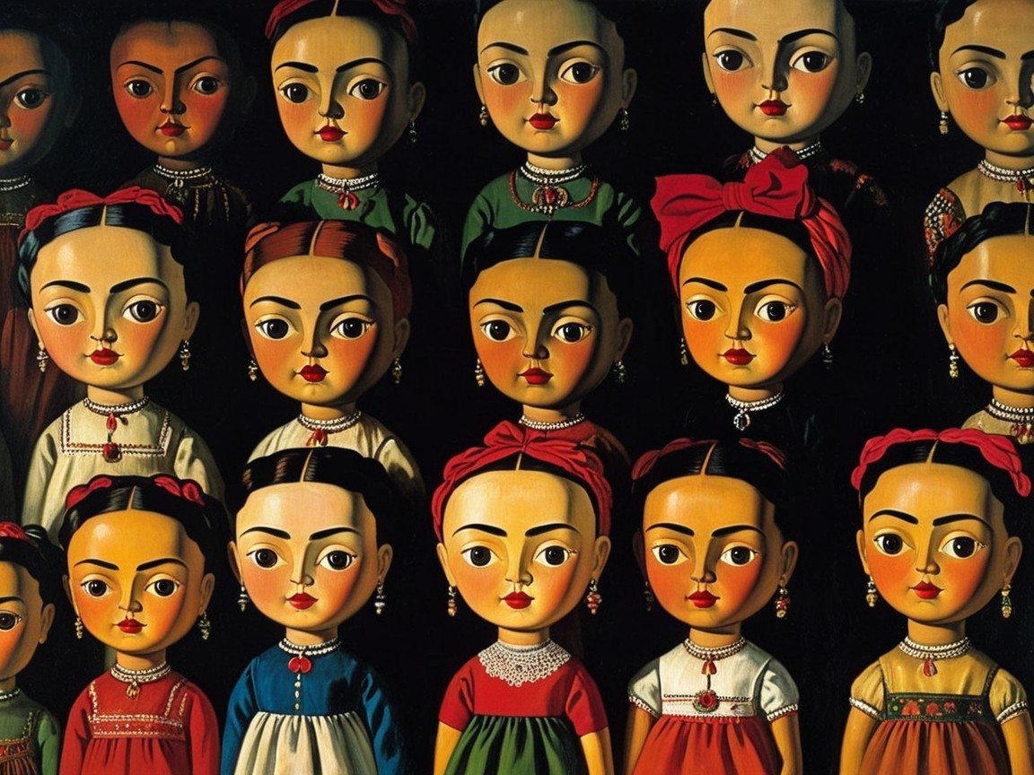 Intricately Painted Dolls with Traditional Attire