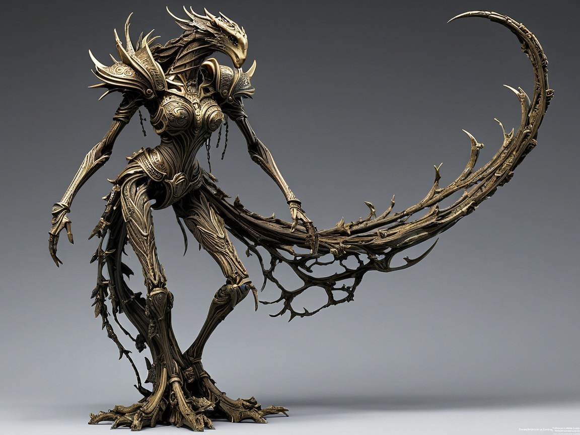 Intricate Fantastical Creature with Biomechanical Features