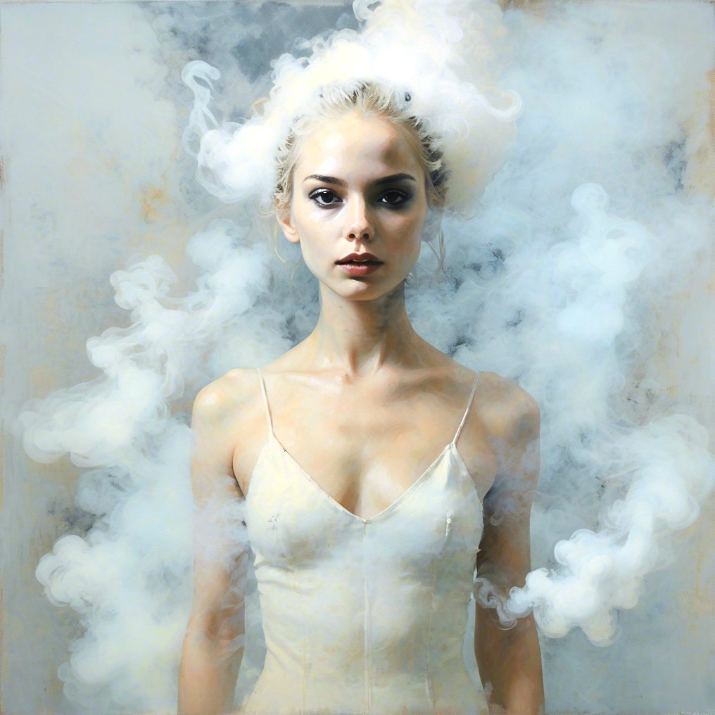 Portrait of a Young Woman in Ethereal Atmosphere