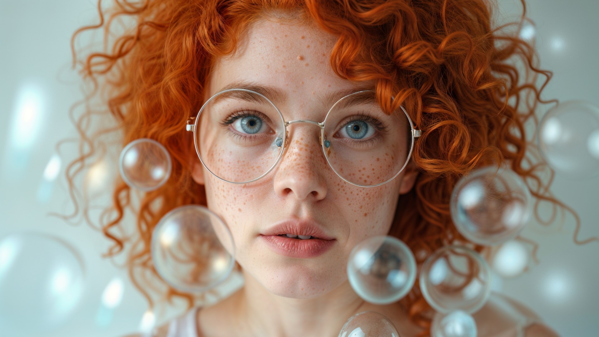 Close-up Portrait of a Young Woman with Red Hair