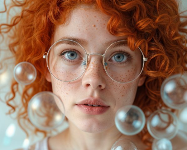 Close-up Portrait of a Young Woman with Red Hair