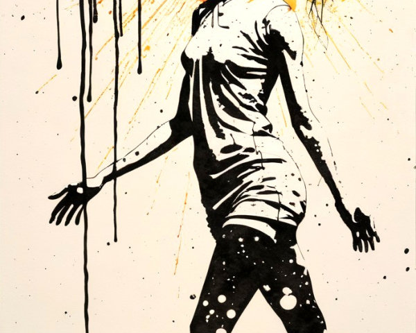 Artistic silhouette of a woman with vibrant colors