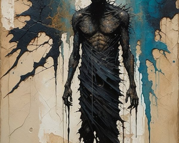 Haunting Figure with Elongated Form in Surreal Art