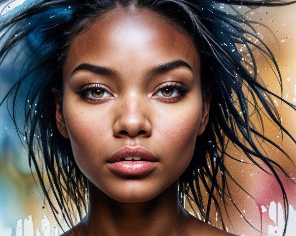 Portrait of a Young Woman with Radiant Features