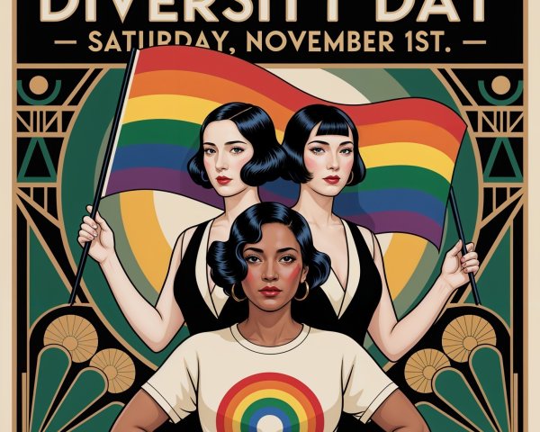 Diversity Day Celebration with Rainbow Symbols