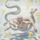 Haunting Portrait of a Young Woman with White Hair