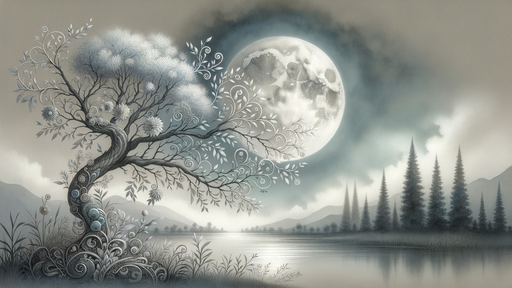 Moonlit Serenity: Nature's Tranquil Embrace