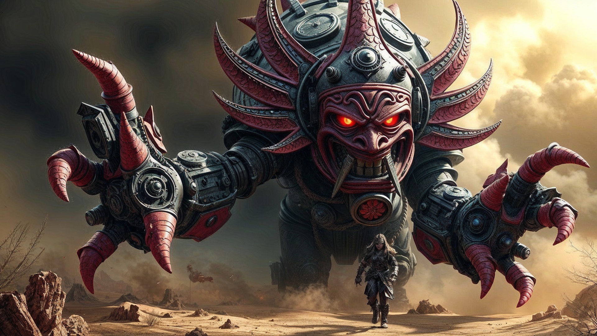 Mechanical Creature in a Desolate Landscape