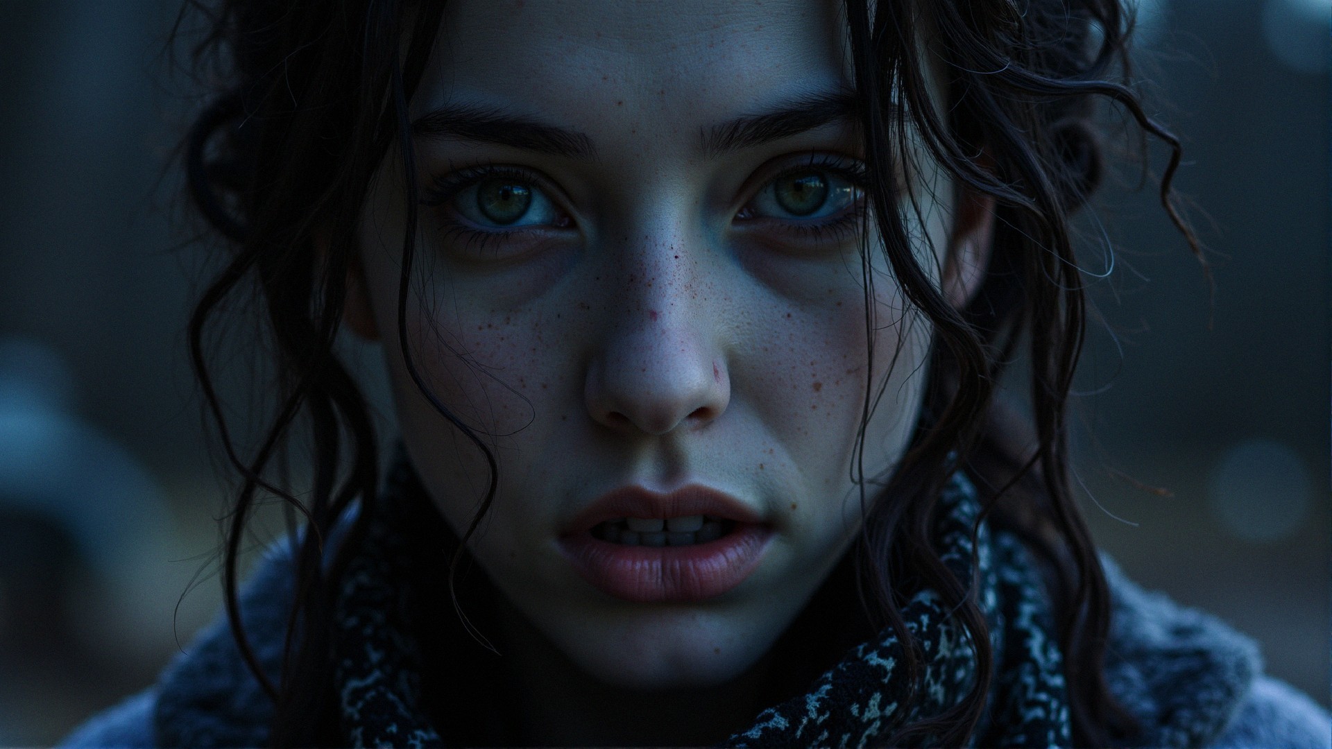 Portrait of a Young Woman with Expressive Features
